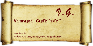 Visnyei Győző névjegykártya